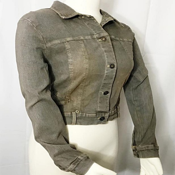 Vintage Gray Dirty Wash Denim Stretch Jacket - Picture 3 of 8